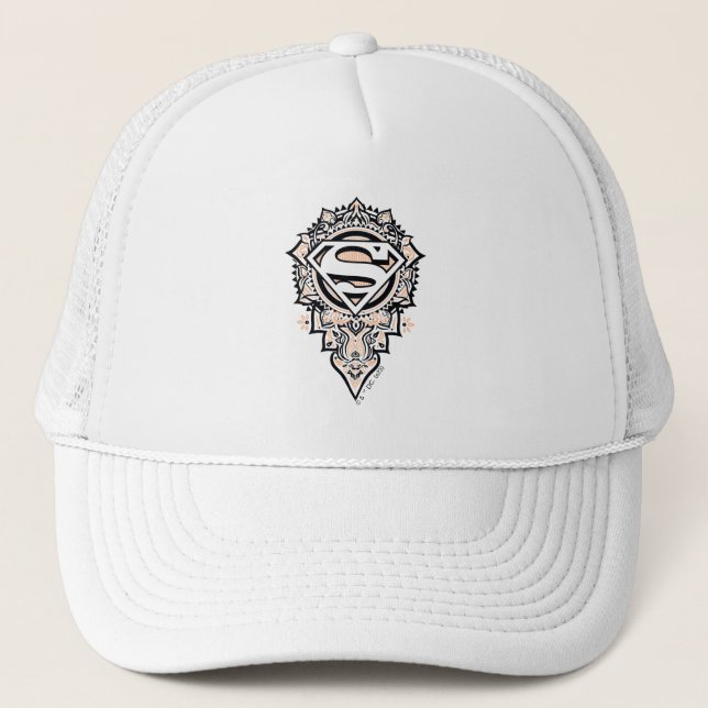Supergirl Mandala Graphic Trucker Hat (Front)
