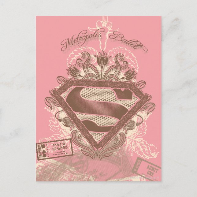 Supergirl Metropolis Ballet Pink Postcard (Front)