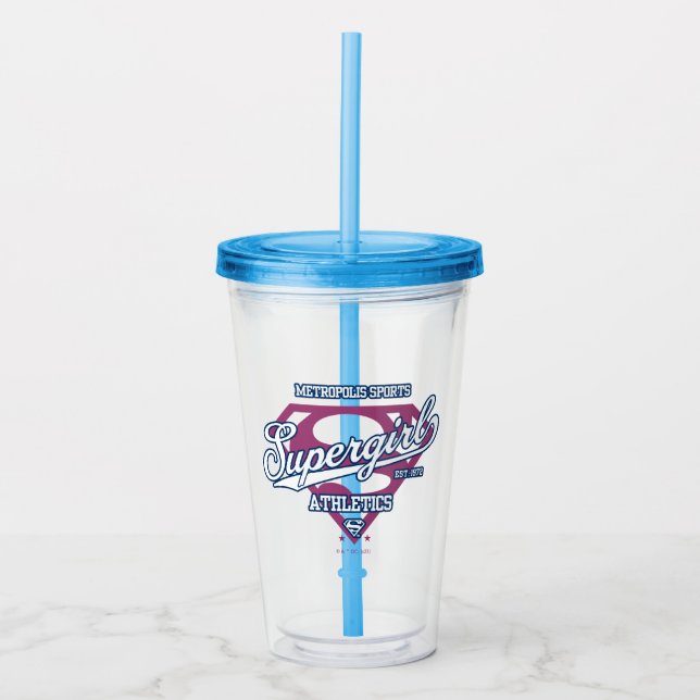 Supergirl Metropolis Sports Athletics Graphic Acrylic Tumbler (Front)