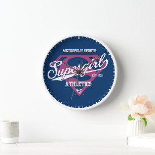 Supergirl Metropolis Sports Athletics Graphic Clock