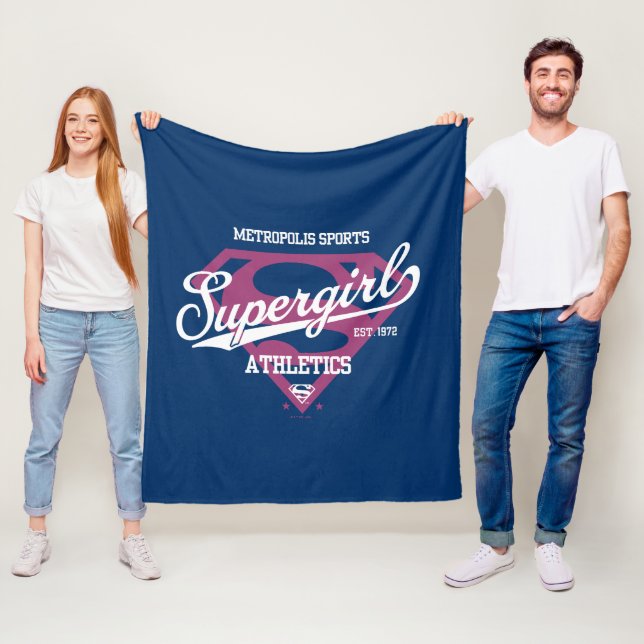 Supergirl Metropolis Sports Athletics Graphic Fleece Blanket (In Situ)