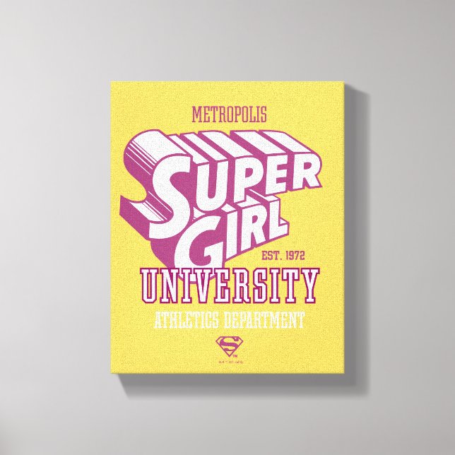 Supergirl Metropolis University Athletics Dept. Canvas Print (Front)