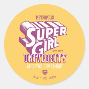 Supergirl Metropolis University Athletics Dept. Classic Round Sticker