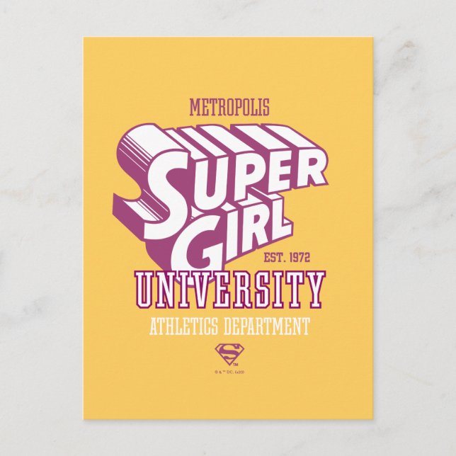 Supergirl Metropolis University Athletics Dept. Postcard (Front)