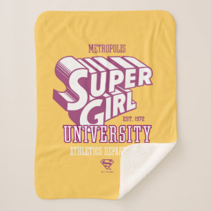 Supergirl Metropolis University Athletics Dept. Sherpa Blanket