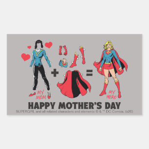 Supergirl   My Mom = My Hero Rectangular Sticker