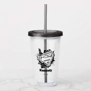Supergirl Newsprint S-Shield Acrylic Tumbler