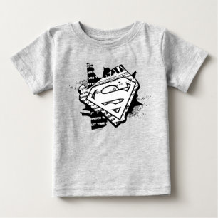 Supergirl Newsprint S-Shield Baby T-Shirt