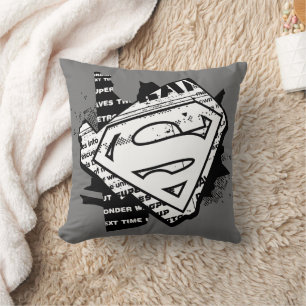 Supergirl Newsprint S-Shield Cushion