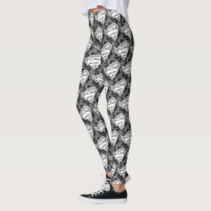 Supergirl Newsprint S-Shield Leggings