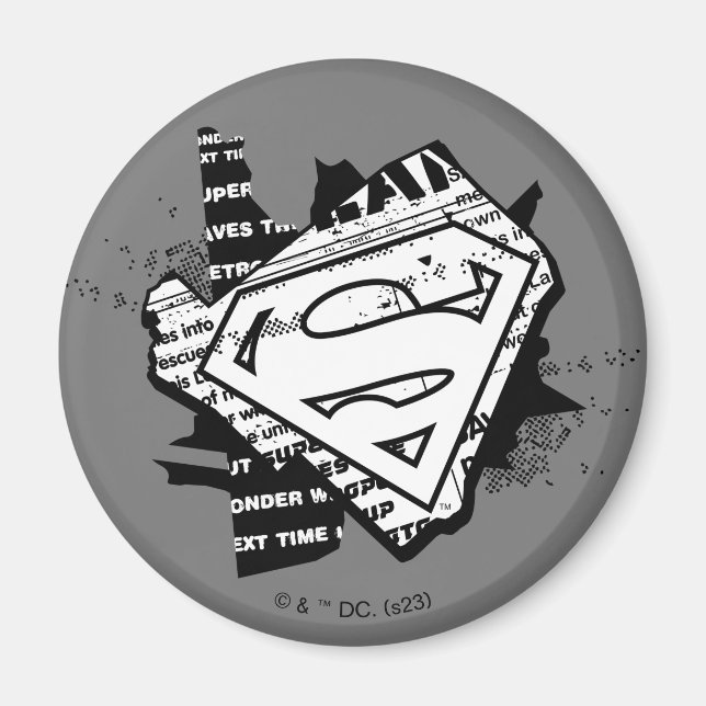 Supergirl Newsprint S-Shield Magnet (Front)