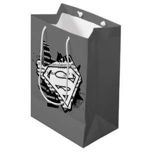 Supergirl Newsprint S-Shield Medium Gift Bag