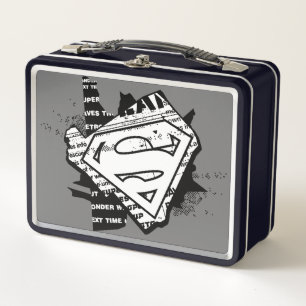 Supergirl Newsprint S-Shield Metal Lunch Box