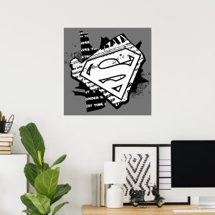 Supergirl Newsprint S-Shield Poster