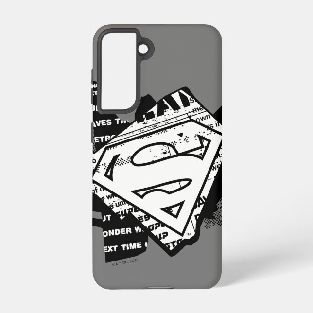 Supergirl Newsprint S-Shield Samsung Galaxy S21 Case (Back)