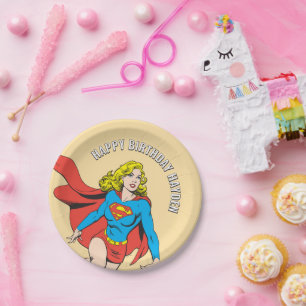 Supergirl on the Move Paper Plate