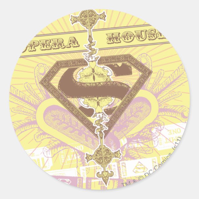 Supergirl Opera House Yellow Classic Round Sticker (Front)