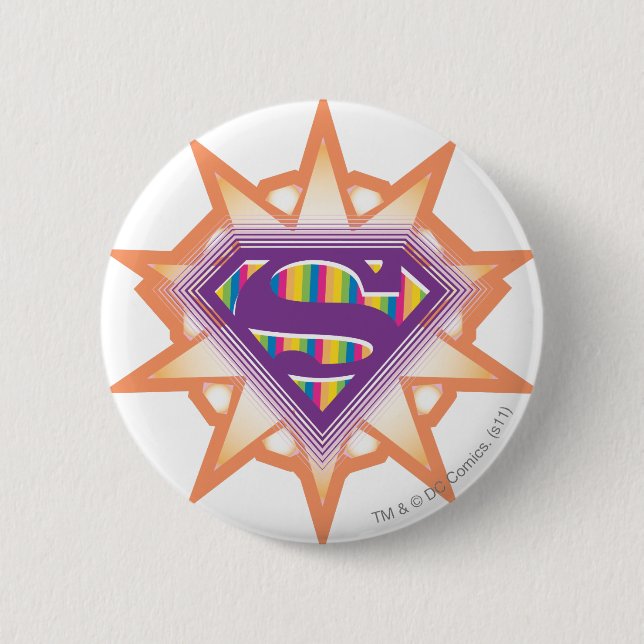 Supergirl Orange Starburst 6 Cm Round Badge (Front)