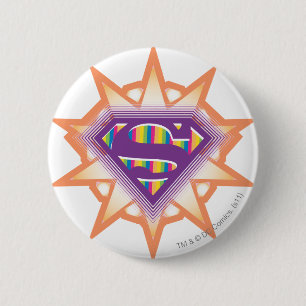 Supergirl Orange Starburst 6 Cm Round Badge