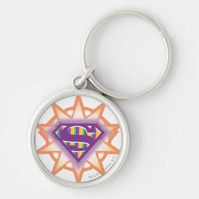 Supergirl Orange Starburst Key Ring (Front)