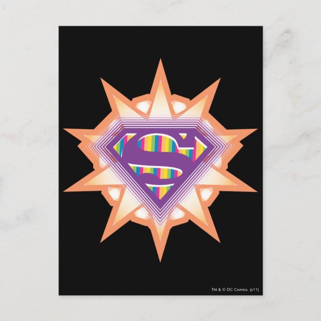 Supergirl Orange Starburst Postcard (Front)