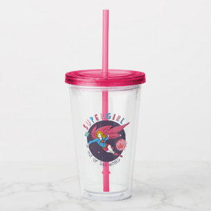 Supergirl Out of This World Retro Graphic Acrylic Tumbler