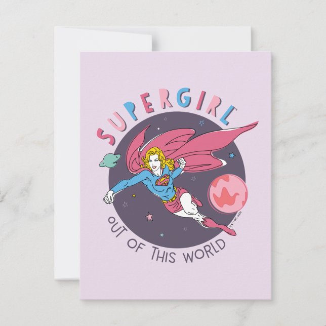 Supergirl Out of This World Retro Graphic Card (Front)