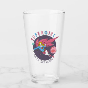 Supergirl Out of This World Retro Graphic Glass