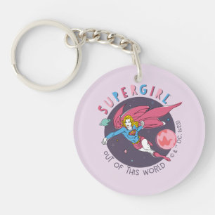 Supergirl Out of This World Retro Graphic Key Ring