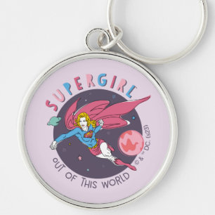 Supergirl Out of This World Retro Graphic Key Ring