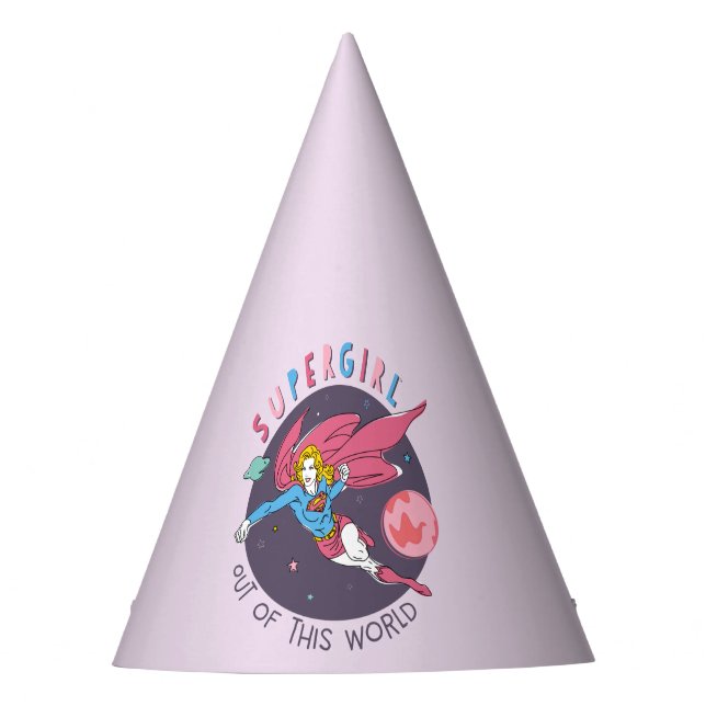 Supergirl Out of This World Retro Graphic Party Hat (Front)
