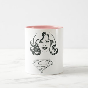 Supergirl Outline 1 Two-Tone Coffee Mug