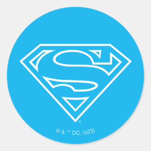 Supergirl Outline S-Shield Classic Round Sticker