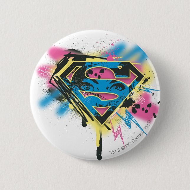 Supergirl Paint and Spills 6 Cm Round Badge (Front)