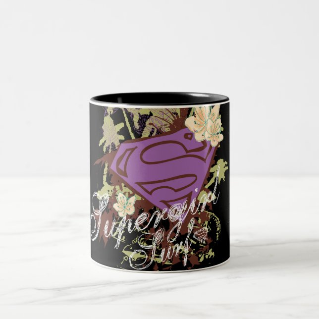 Supergirl Palm Trees Two-Tone Coffee Mug (Center)