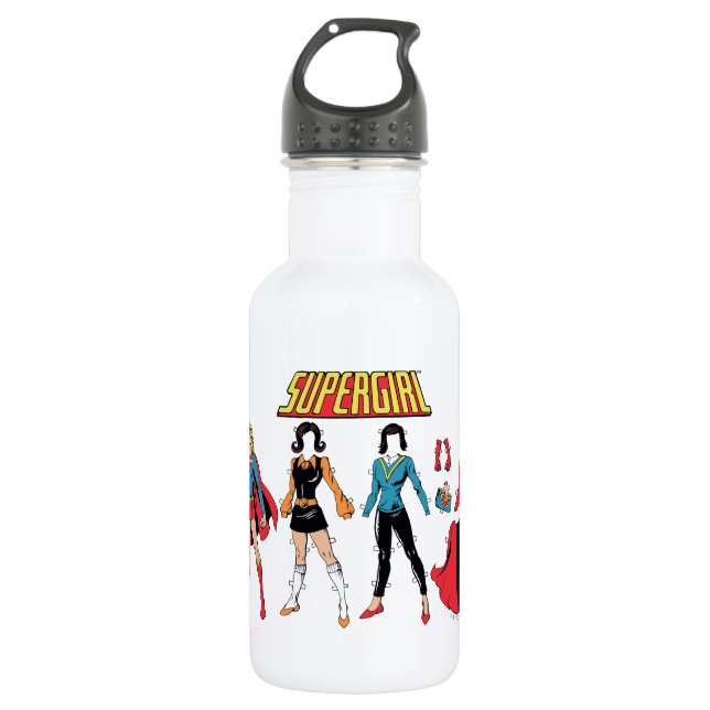 Supergirl Paper Doll Graphic 532 Ml Water Bottle (Front)