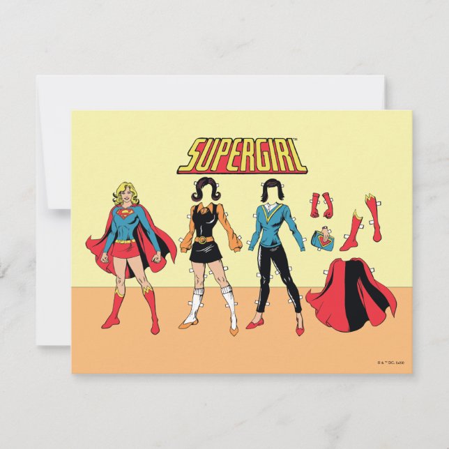 Supergirl Paper Doll Graphic Card (Front)