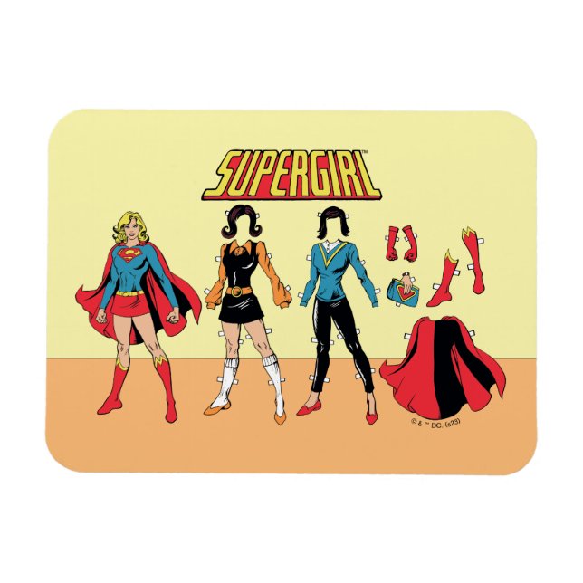 Supergirl Paper Doll Graphic Magnet (Horizontal)