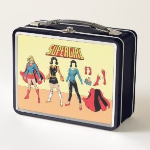 Supergirl Paper Doll Graphic Metal Lunch Box