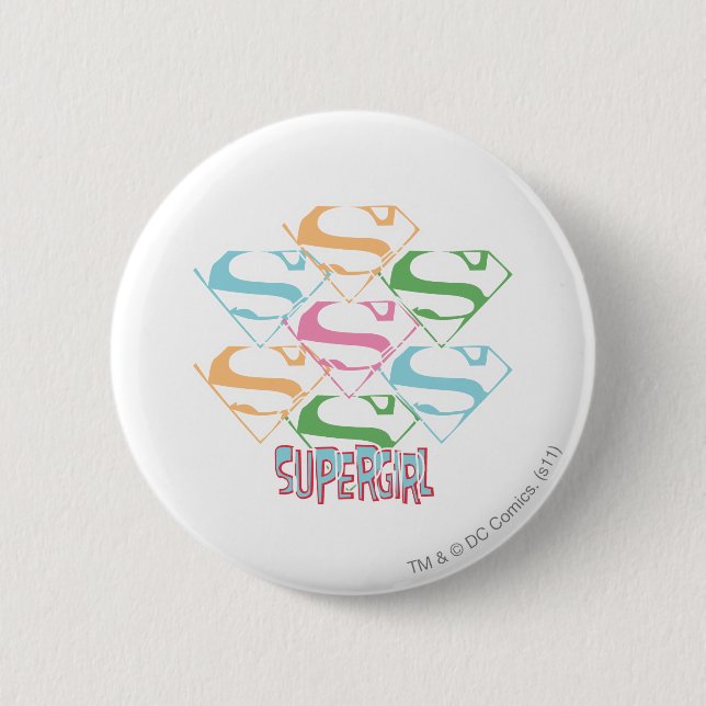Supergirl Pastel Logo Collage 6 Cm Round Badge (Front)