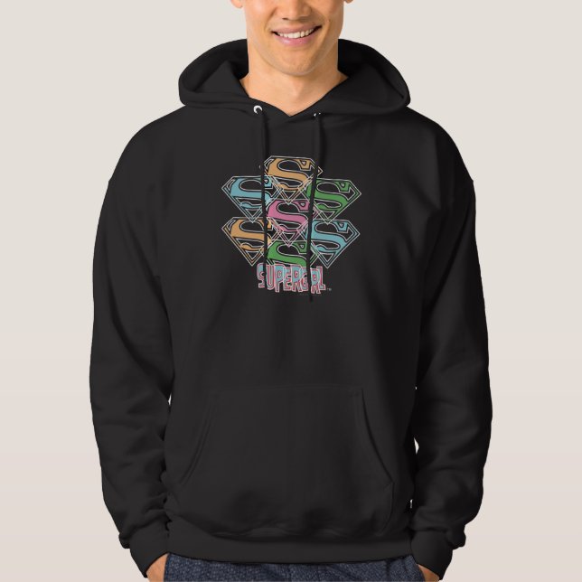 Supergirl Pastel Logo Collage Hoodie (Front)