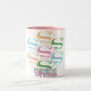 Supergirl Pastel Logo Collage Two-Tone Coffee Mug