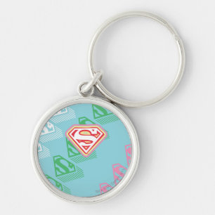 Supergirl Pastel Repeat Pattern Key Ring