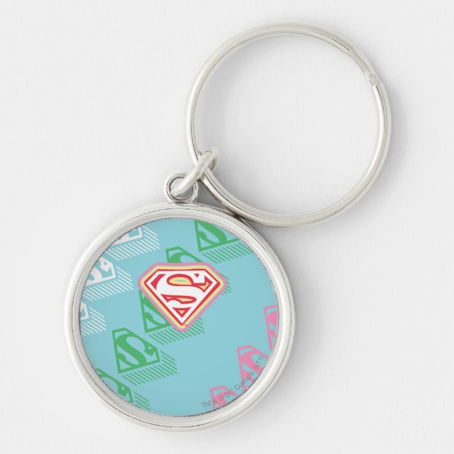 Supergirl Pastel  Repeat Pattern Key Ring (Front)