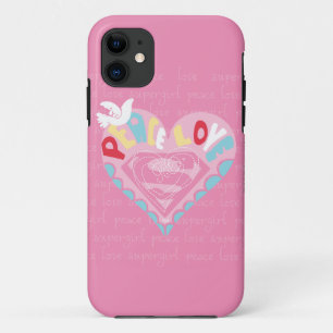 Supergirl Peace and Love Pink iPhone 11 Case