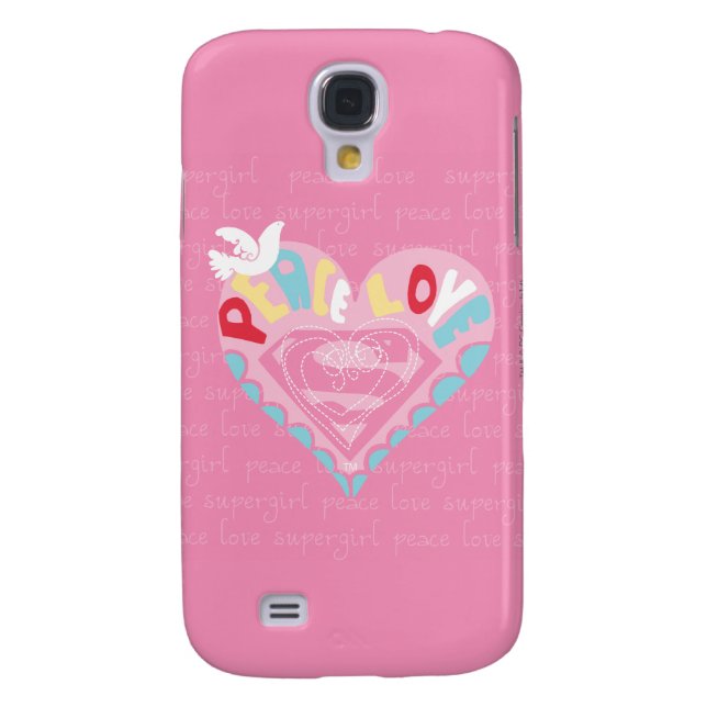 Supergirl Peace and Love Pink Case-Mate Samsung Galaxy Case (Back)