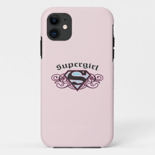 Supergirl Pin Strips Black and Pink iPhone 11 Case