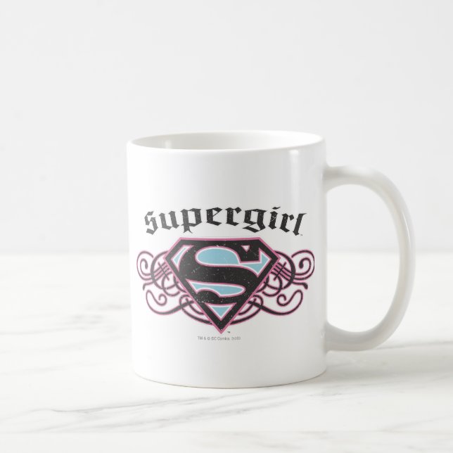 Supergirl Pin Strips Black and Pink Coffee Mug (Right)