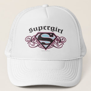 Supergirl Pin Strips Black and Pink Trucker Hat