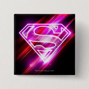 Supergirl Pink 15 Cm Square Badge